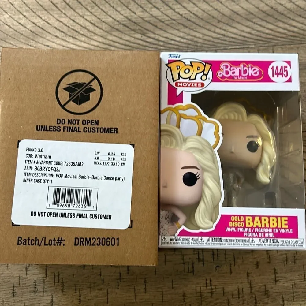 NIB Funko Gold Disco 💃 🪩 Barbie 💄 from Barbie Movie 🎥 🍿